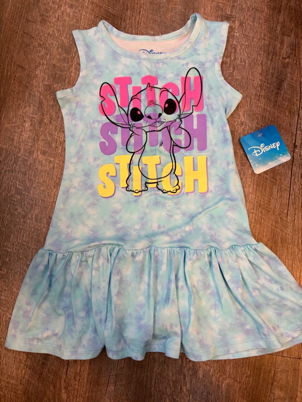 🌸 $10 SALE 🌸 Disney Stitch Pastel Tie-Dye Tank Dress with Bright Graphic